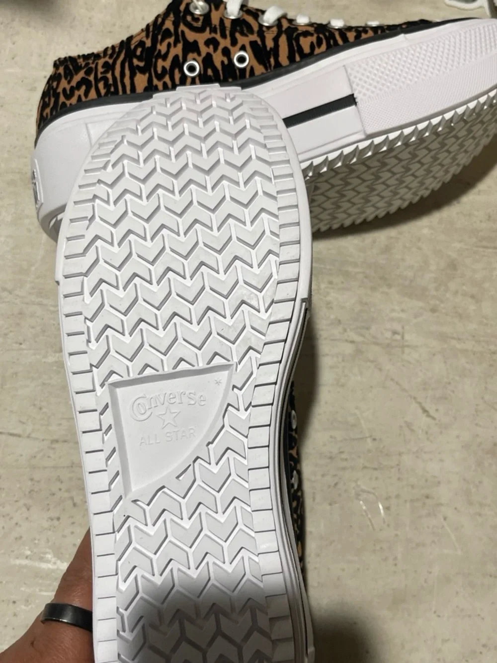 Converse Leopard-Print Platform Sneakers in Brown and Black - Picture 4 of 4